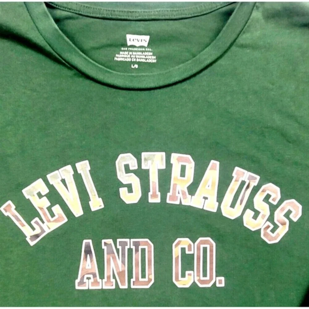 Levi's Shirt Men's‎ Large Green 100% Cotton Long Sleeve Pullover